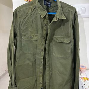 Roadster Olive Green Mens Shirt