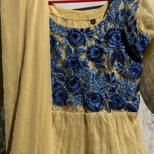 Golden Anarkali Suit For Women