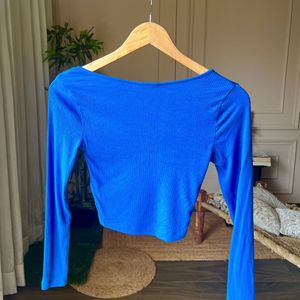 Blue Classic Crop Top