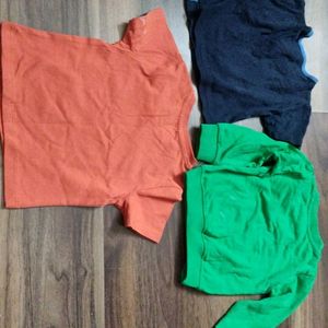 Pack Of 3 Assorted Tshirt For Upto 6 Month Babies