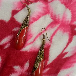 Red And Golden colour earings