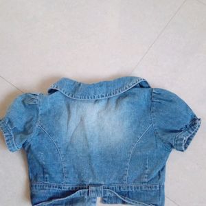 Denim Coquette Crop Top