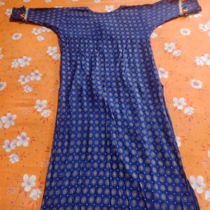 Blue Mirror Work Kurti