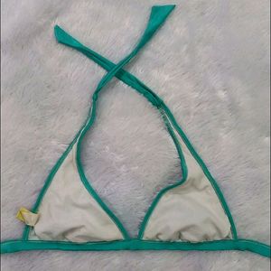 Sea Green Shiny Fabric Bikini Top 👙