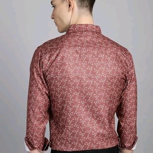 Printed Slim Fit Cotton Blend Formal Shirt