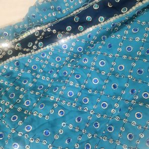 Full Heavy Embroidery Party Wear Saree