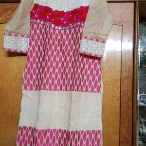 Pink Chanderi Kurta