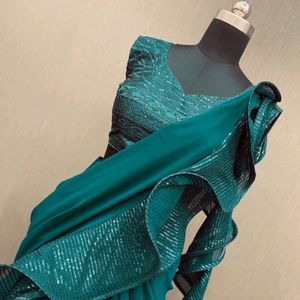 Sequence Ruffle Lehenga Saree