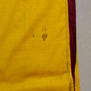 Yellow Saree With Red Border