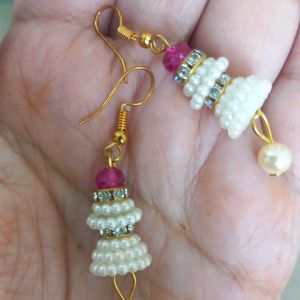 White Pearl Jhumki Earring