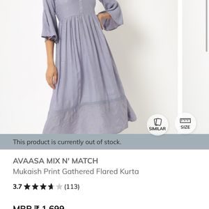 Avaasa Lavender Kurta Size L