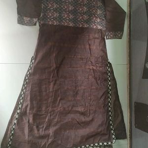 Brown Colour Frock Style Kurti