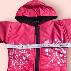 Jacket With Hoodie For Cute Baby Girl (Red)