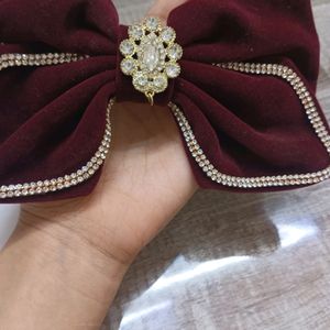 Brand New Imported Korean Velvet Hair Bow Clip