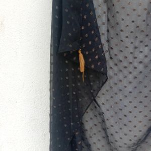 Black Georgette Wearable Scarf