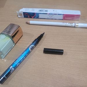 Combo: MyGlamm LIT LipLiner; Eyeliner & Nailpolish