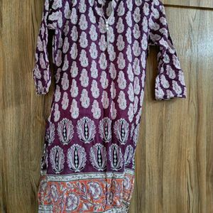 Printed Purple Kurta