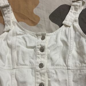 denim mid length dungaree