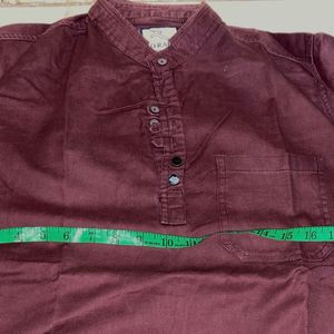 Men Solid Straight Short Kurta Style Shirt