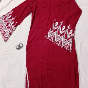 Maroon Kurta Set