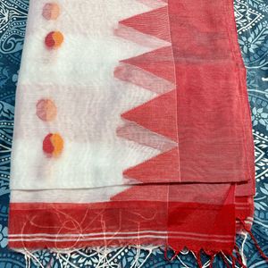 Brand New Red And White Combo Saree- Last Pcs Left