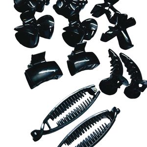 Hair Clutcher 12 Pcs Black Color