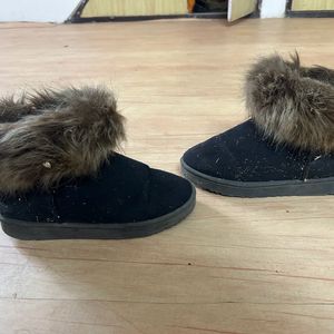 Black Fur Winter Boots