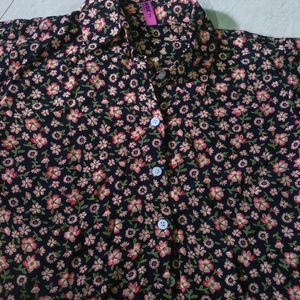 Printed Shirt Crop