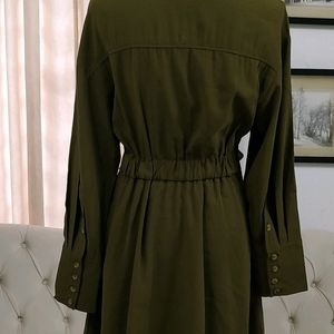 Zara Belted Long Sleeves Button up Shirt Dress