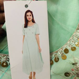 Beautiful Mint Color Kurti Size L