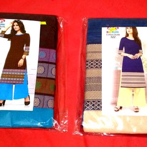 Combo Of 2 Branded Pure Cotton Dress Material