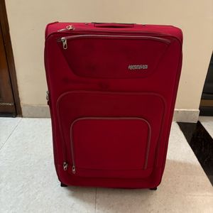 American Tourister Polyester Soft Trolley Red