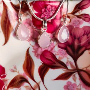 Pink Stone Cut Work Jewellery Set