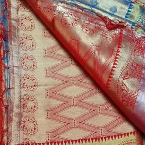 Red And royal Blue Pattu Saree