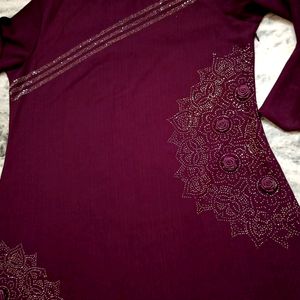 💜Beautiful Violet Designer Kurta And Plazzo Set