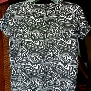 Abstract Print Max Black&White Tshirt