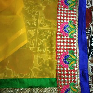 Multicolored Partywear Saree