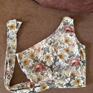 Floral One Shoulder Sleeveless Top