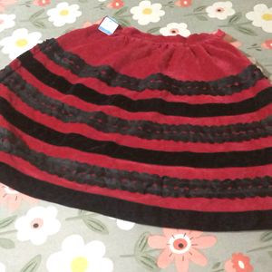 Red And Black Velvet Skirt