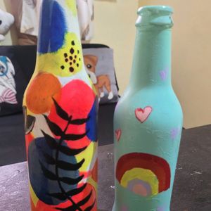 Handpainted Glass Bottles