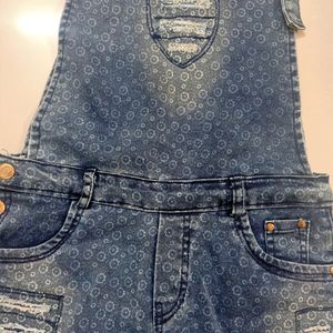 Denim Dungree For Girls