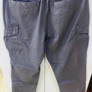 Straight Fit Grey Cargo Comfort 32 Waist