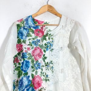 White Chikankari Original Kurti