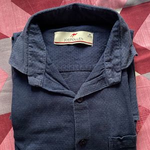 Navy Blue Shirt With Mini Designs