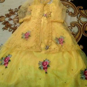 Yellow Frock With Shrug