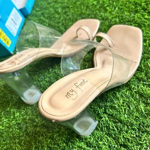 Nude Transparent Heels For Women