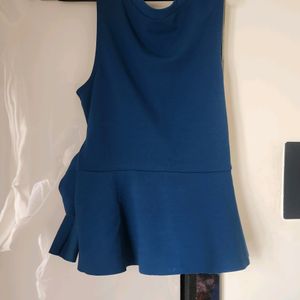 Blue Peplum Top