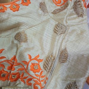 Beautiful Orange - Golden Lehanga Choli