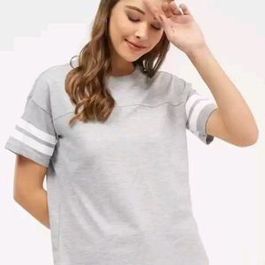 True Basket Women Solid Round Neck Cotton Blend.