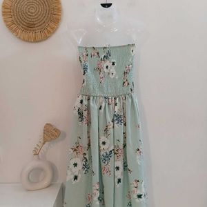 Urbanic Mint Green Floral Tube Dress